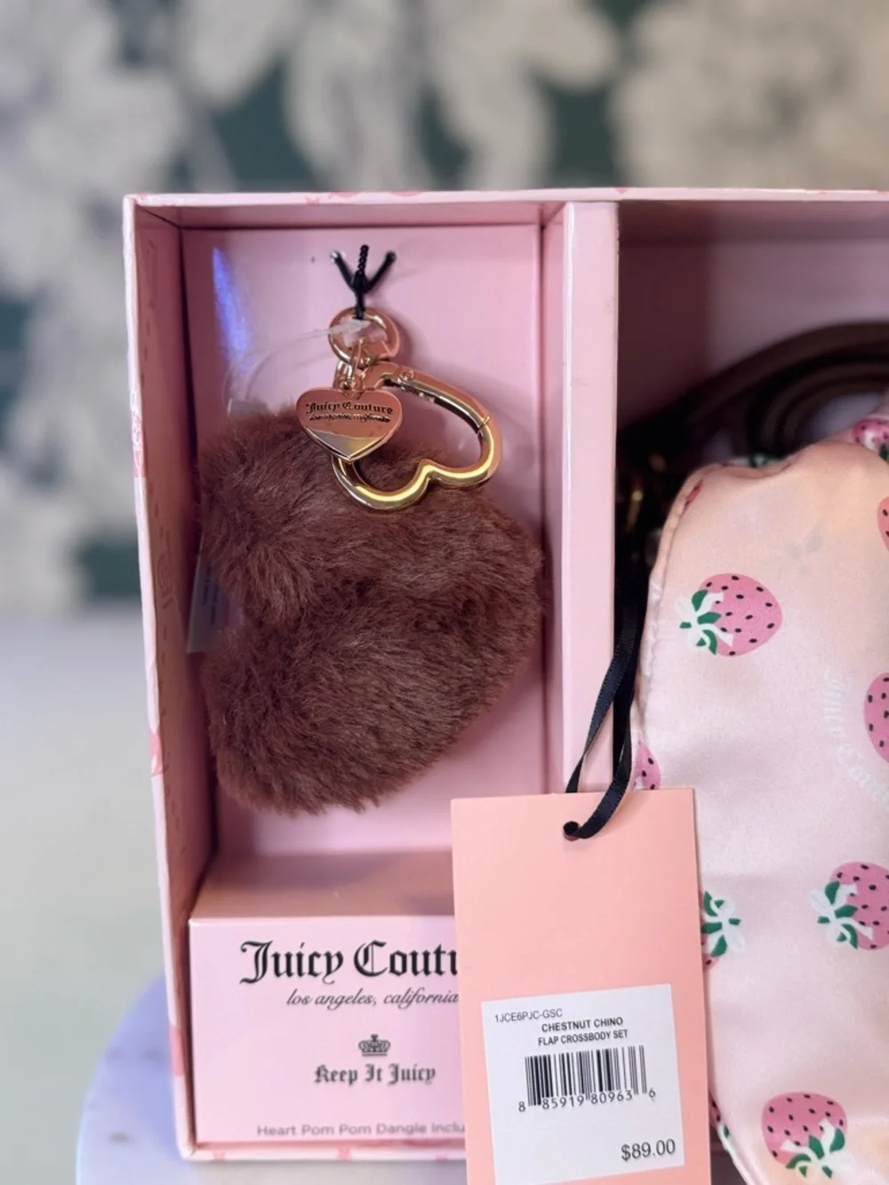 Juicy Couture Pink Strawberry Silk-Handle Crossbody Bag Set - Picture 4 of 6